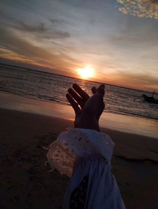 A hand reaching out